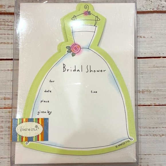 Wedding Dress Cutout Bridal Shower Invitations - 3 packs of 10 - Picture 2 of 4